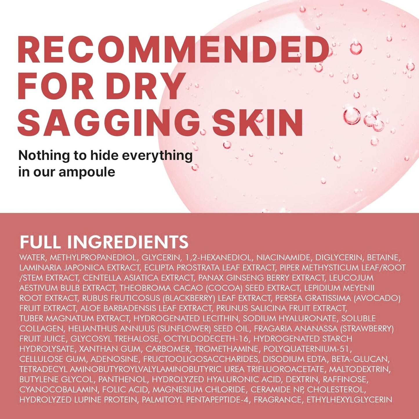 Derma Peptide Ampoule | Vegan Korean Skincare Face Serum with Niacinamide & Centella Asiatica | Hydrating, Pore-Refining & Brightening Serum (1.01 fl oz)